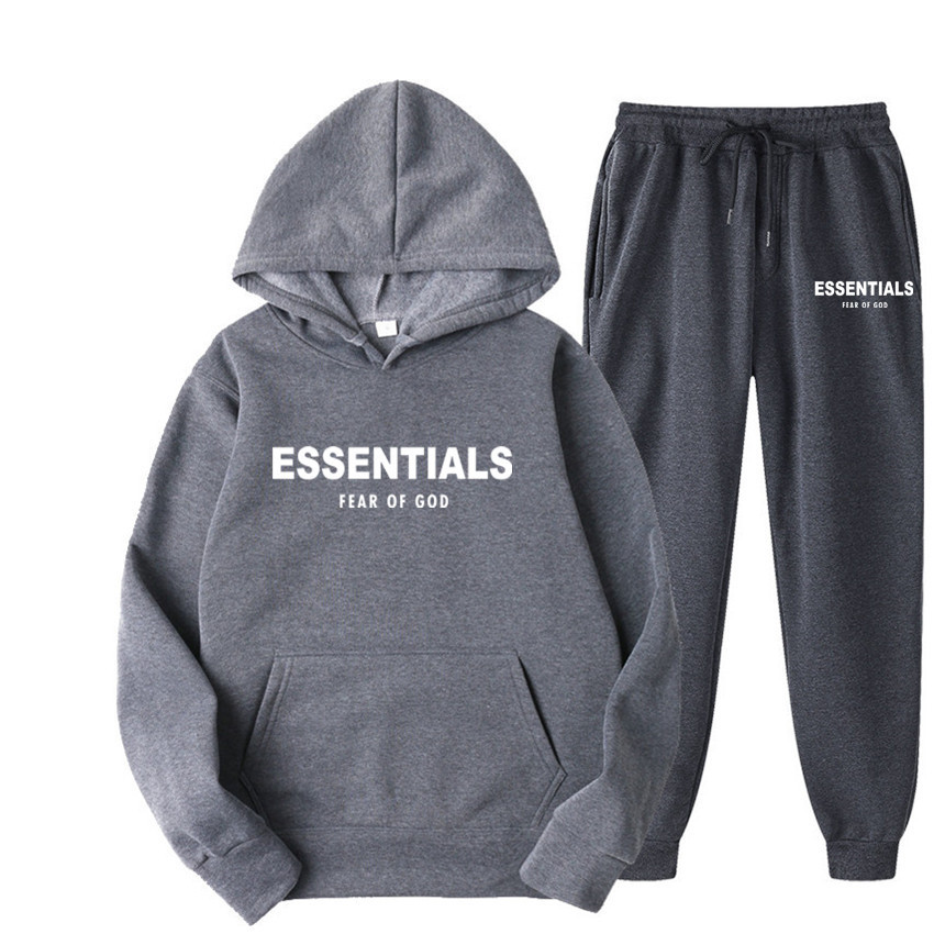 Essentials Hoodie Fear of God Light Gray TrackSuit - Essentials Clothing
