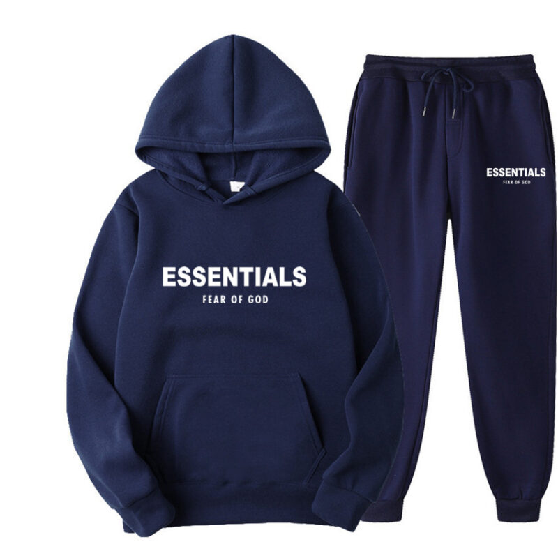 Essentials Hoodie Fear of God Blue TrackSuit - Essentials Clothing